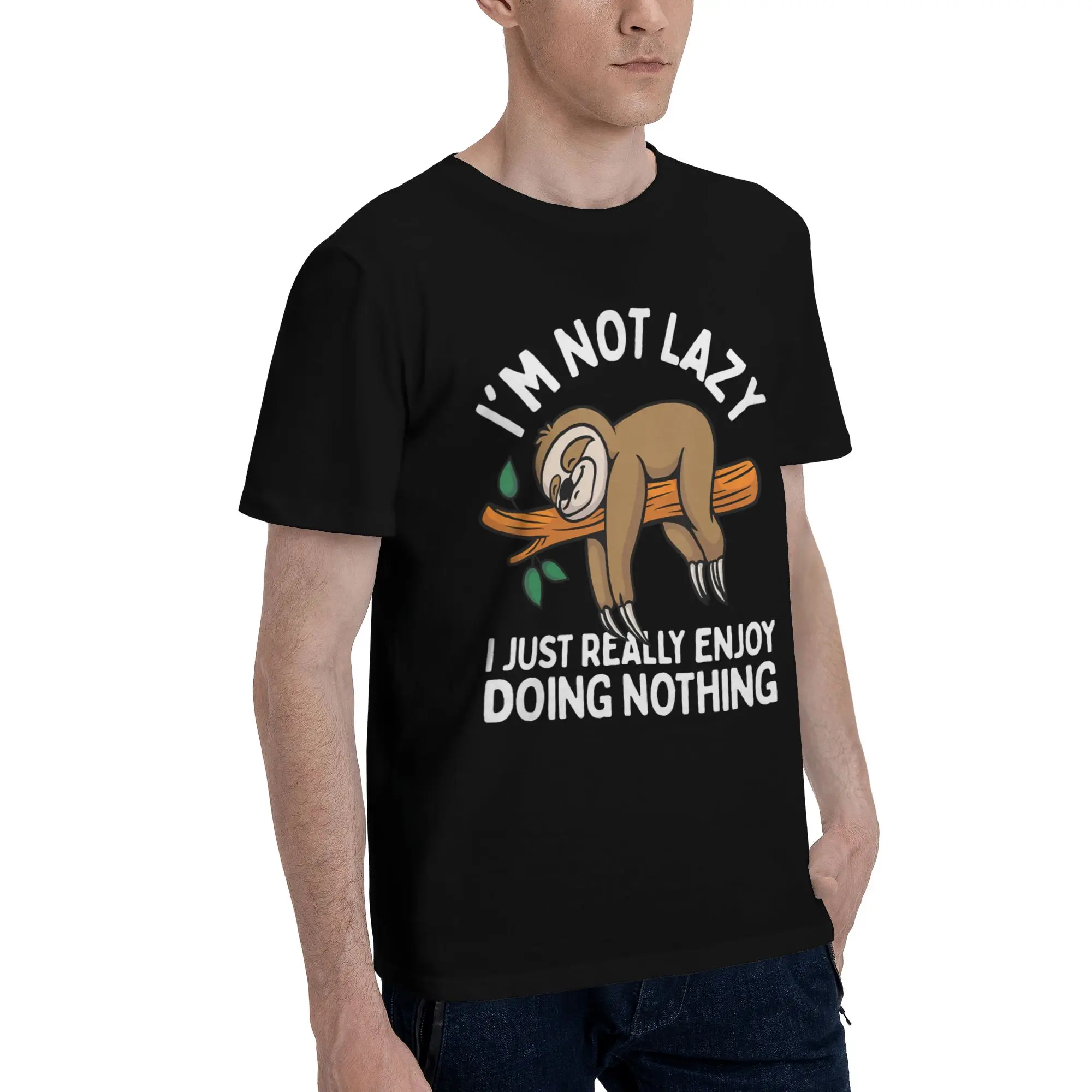 Men Women Graphic Printing I'm Not Lazy I Just Really Enjoy Doing Nothing  Tee T Shirt 100% Cotton  T-shirts Clothing