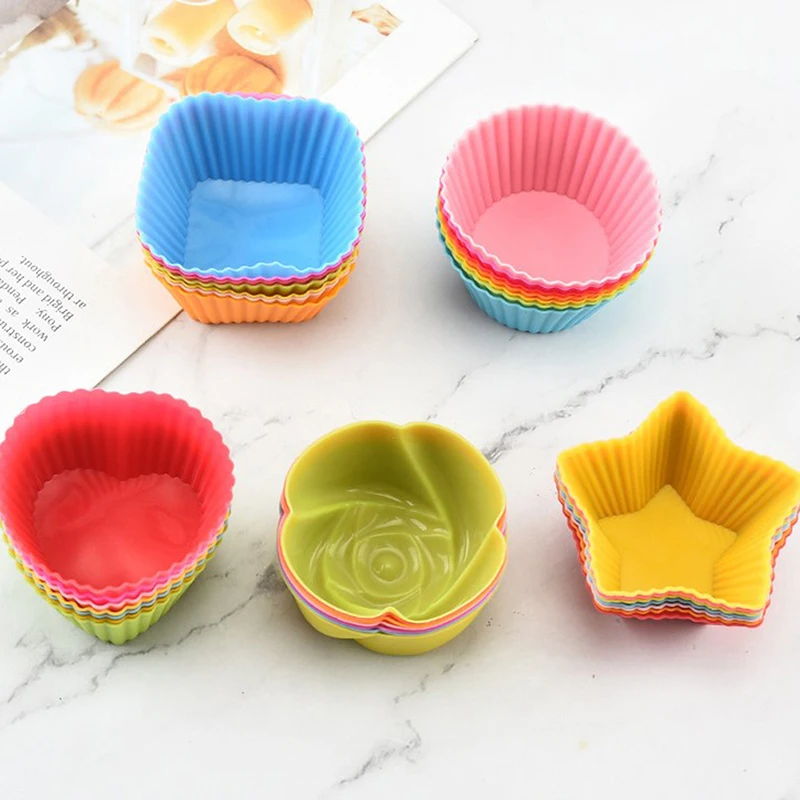 

7pcs/lot Silicone Cake Cup Round Shaped Muffin Cupcake Baking Molds Home Kitchen Cooking Supplies Cake Decorating Tools