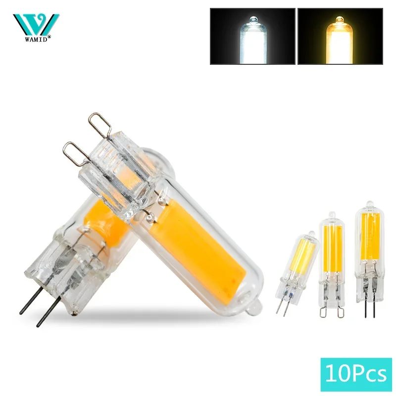 10Pcs/lot Super Bright G4 G9 LED Lamp 6W 9W AC 220V Glass COB Led Bulb Replace Halogen for Pendant Light Chandelier Spotlight