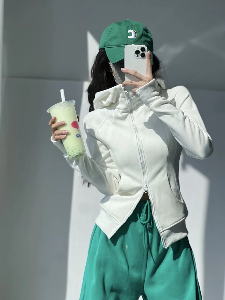 سليم صالح اليوغا هوديي سترة المرأة Faion تنوعا ort الأعلى مزدوجة سستة مفتوحة الجبهة تصميم لباس غير رسمي ربيع 2024