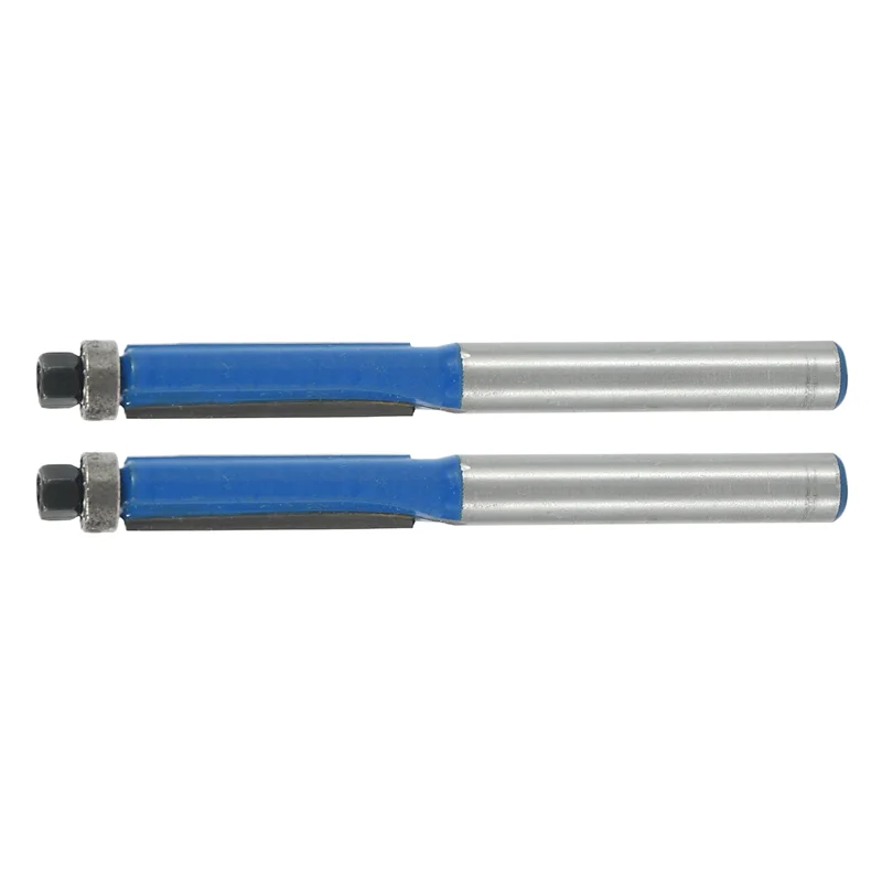 

10Pcs 2.6 Inch Long 2 Edges Flush Trim Router Bit 1/4 Inch X 1/4 Inch For Carpenter-AT36