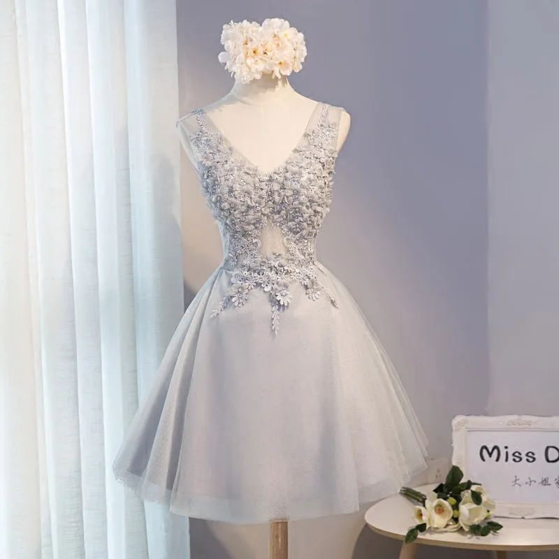 Sweet Memory Princess Short Tulle Lace Wedding Dresses Sexy Women Knee Length Bride Dress Prom Performance Party Ball Gown