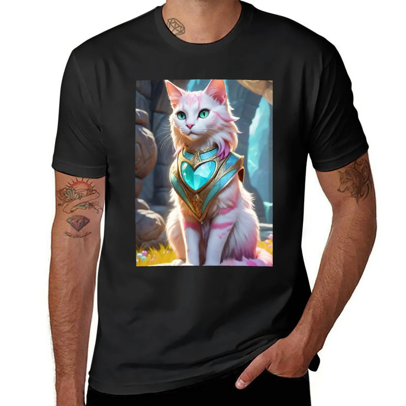 Marshmallow Cat T-Shirt Blouse cute tops Short sleeve tee customizeds black t shirts for men