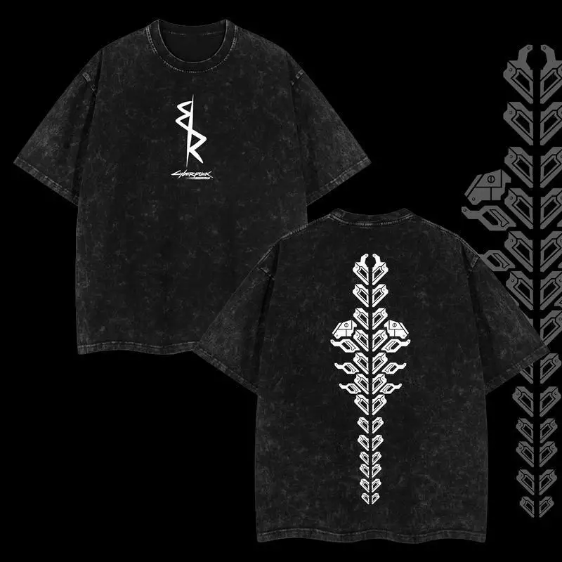 

Dark Gothic T-shirt, Vintage Washed Unisex Tee, Streetwear Oversized Graphic Print Top, Y2K Emo Grunge Style Men Women T-shirt