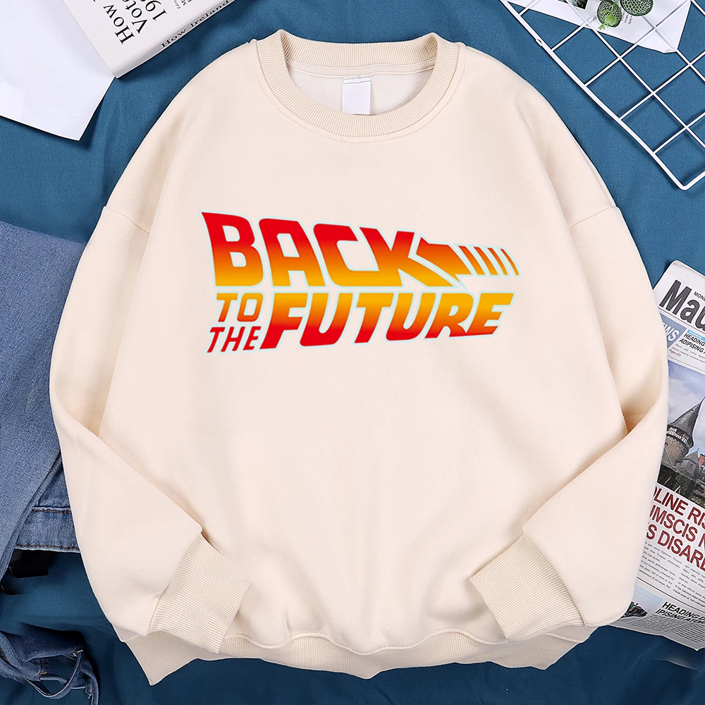 Back To The Future 영화 로고 까마귀 남성 빈티지 캐주얼 Hoody Anime Loose Sweatshirt 하라주쿠 양털 후드 Crewneck Clothes