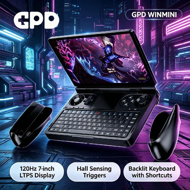 GPD WIN Mini 2026 AMD Ryzen 7 8840U, Consola de Juegos Portátil de 7 Pulgadas, 16GB RAM, 1TB ROM, Mini PC de Bolsillo, Laptop, Tablet, Reproductor de Juegos