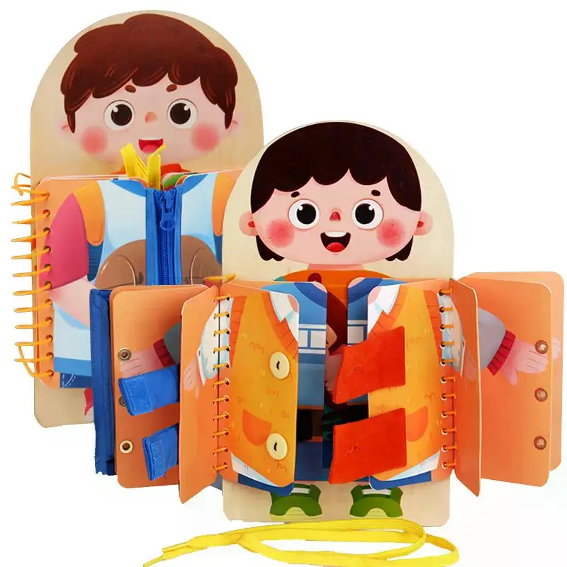 

Multi-layer Wooden Busy Board For Children Montessori Early Education Games Toddlers Quiet Books Sensory Toy Practice Dressing