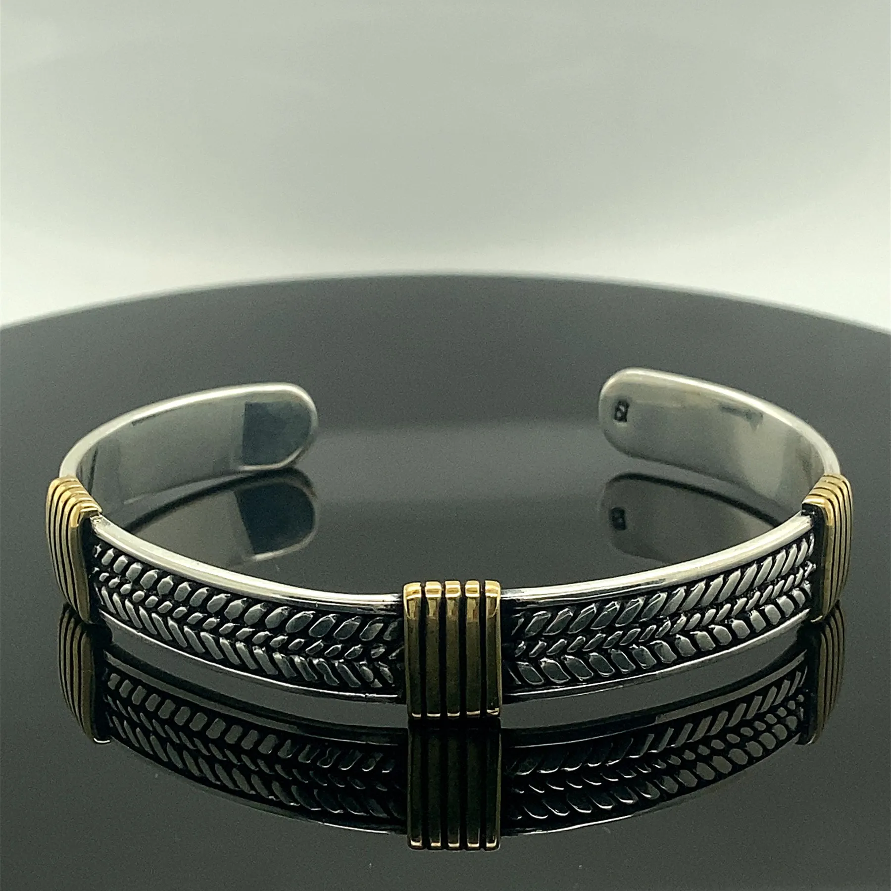 

Men's Handmade Silver Bracelet , Silver Bracelet , Embroidered Cuff Bracelet , Adjustable Bracelet