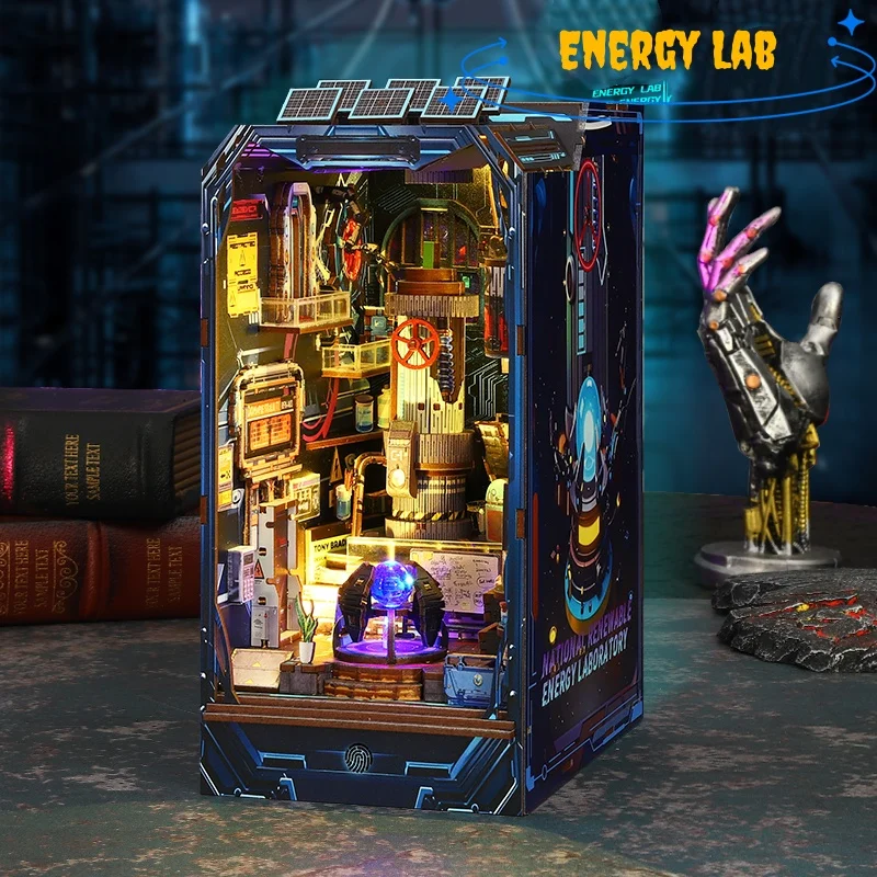 

Набор для сборки миниатюрного домика DIY Book Nook Energy Lab - 3D деревянный пазл, креативный подарок, коллекционный предмет декора для дома