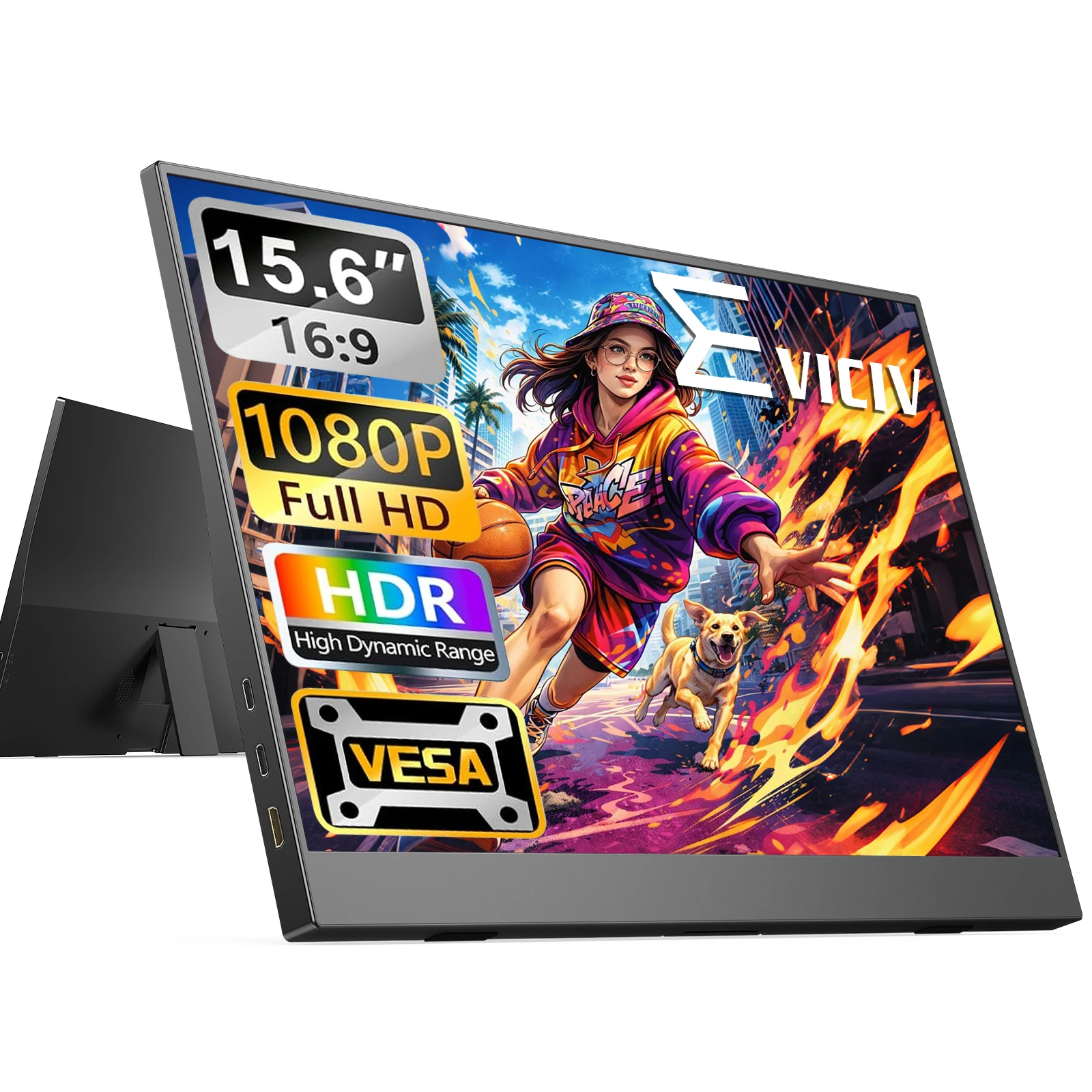 �y�Z�[�����zEVICIV 15.6�C���`�|�[�^�u���f�B�X�v���C1080 P FHD�g���x���f�B�X�v���CHDMI/USB-C�Ή��m�[�g�p�\�R���f�X�N�g�b�v�g��PS Mac Xbox Switch��X�^���h��X�s�[�J�[VESA�Ȃǂ̑��̃Q�[���f�o�C�X