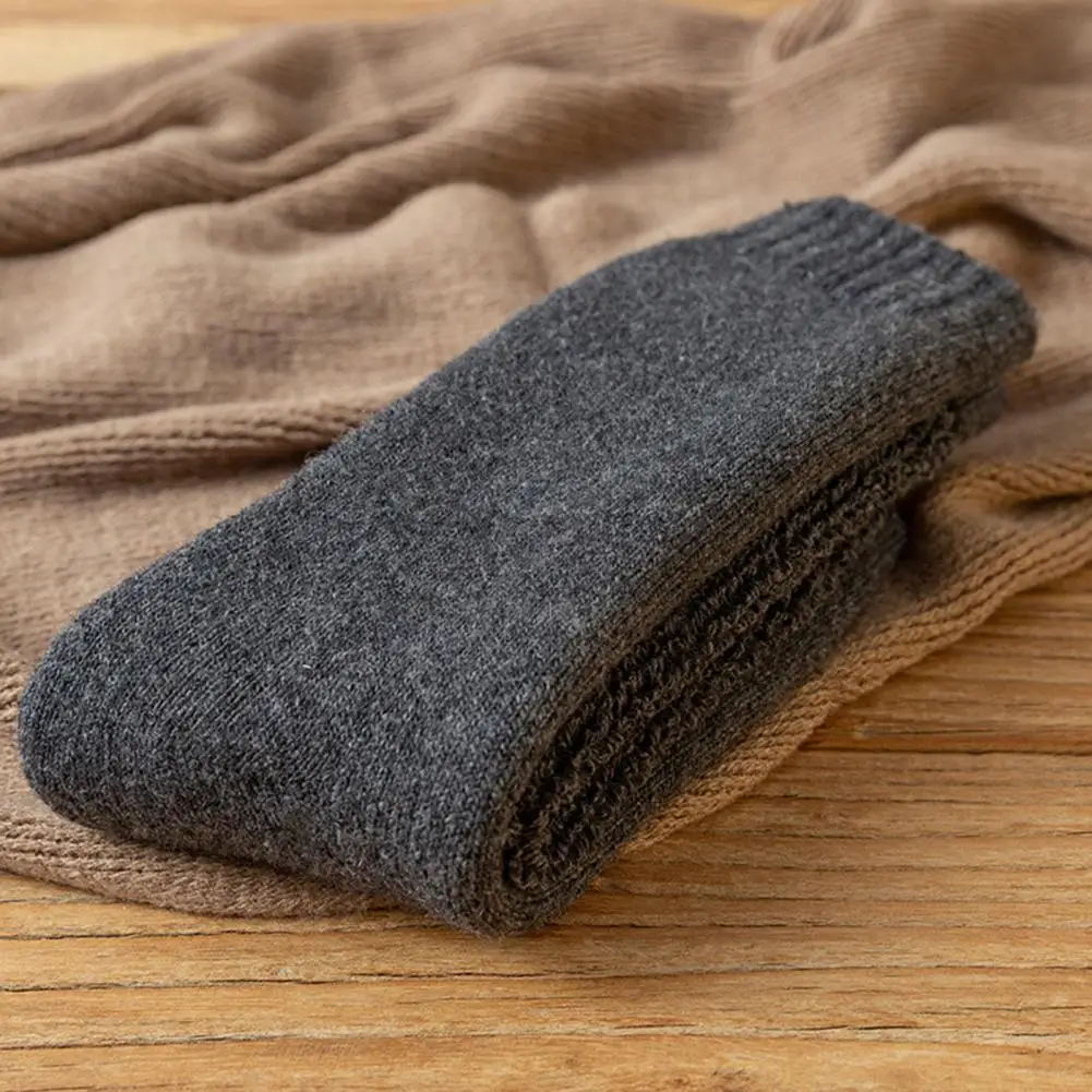Meias de mistura de lã masculinas, meias grossas de mistura de lã, elásticas, quentes, para bota de inverno, punho elástico, casual, caminhadas, trabalho para uso diário