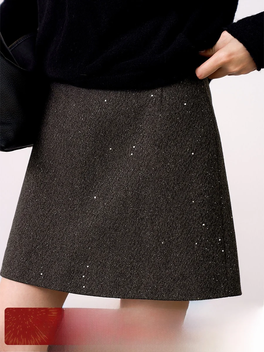 

Юбка А-силуэта с высокой талией, повседневная, с блестящей текстурой, скрывающая недостатки фигуры, с защитой от перегрева