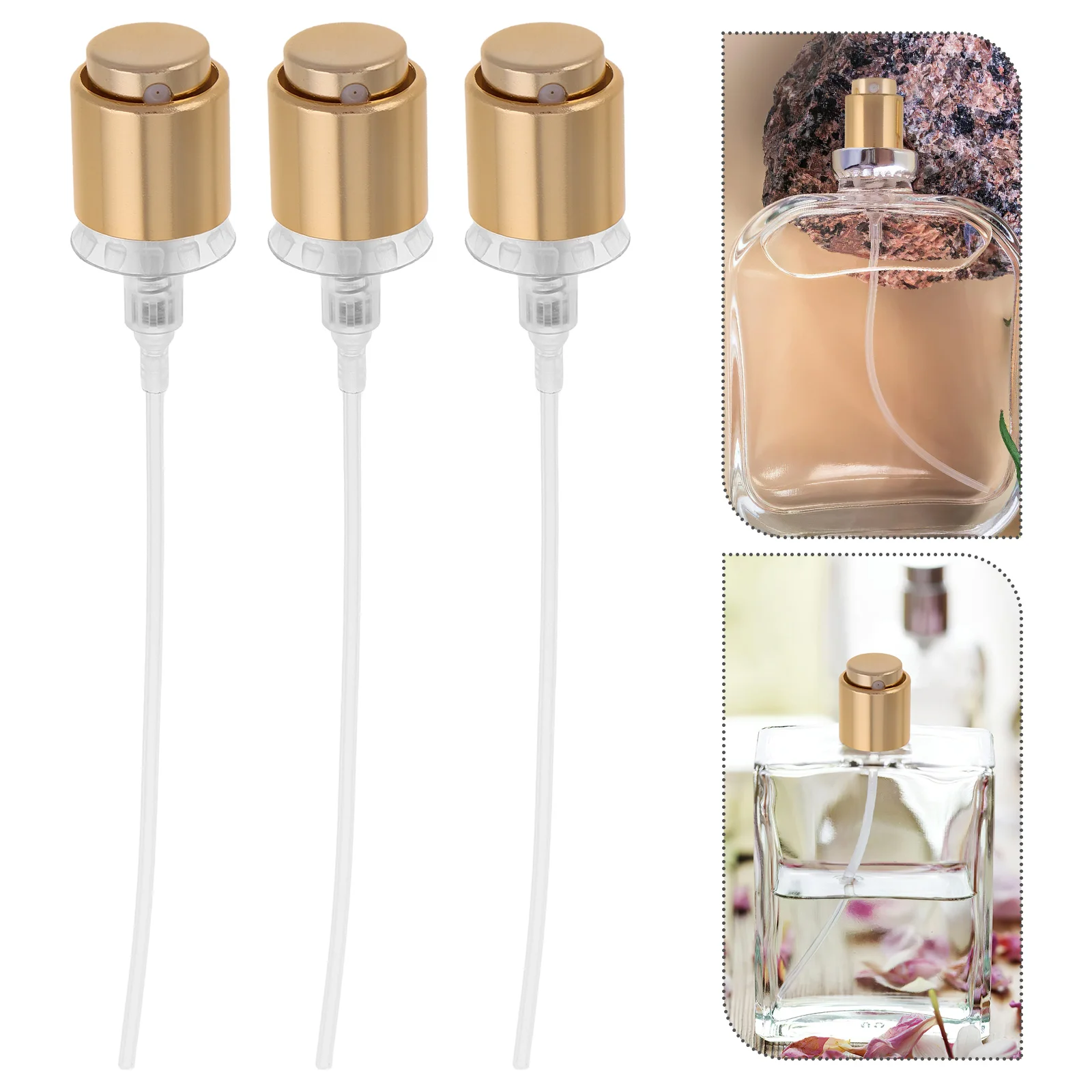 

10pcs Gold Plastic Clip Spray Nozzle for Perfume Bottles Fine Pump Head Perfume Bottle Pump Sprayer DIY Accessories