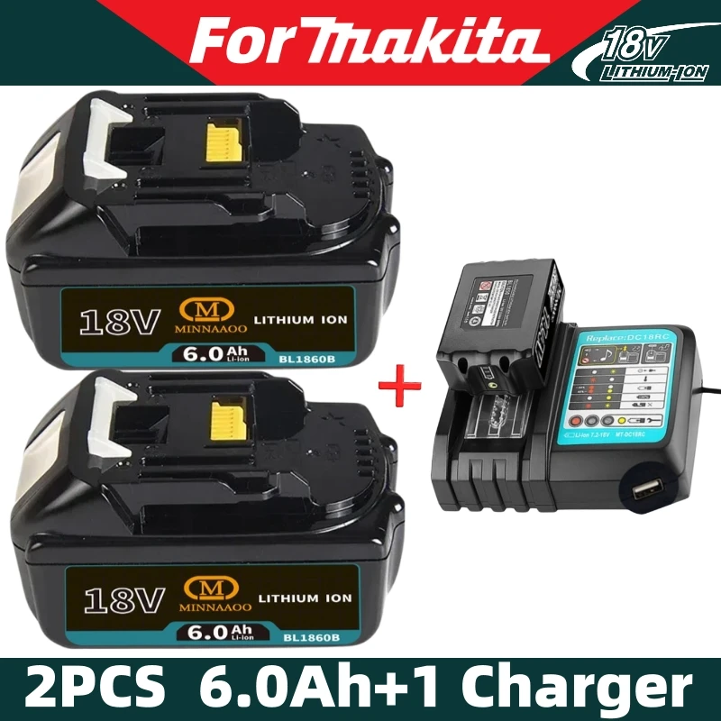 

Original For Makita 6.0Ah Battery for Makita 18V BL1830B BL1850B BL1850 BL1840 BL1860 BL1815 Replacement Lithium Battery