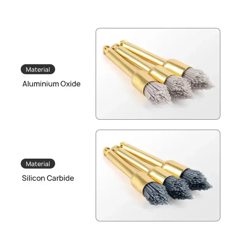 5 Pcs Dental Polishing Brush Aluminium Oxide/Silicon Carbide Polishing Prophy Brushes For Contra Angle Handpiece