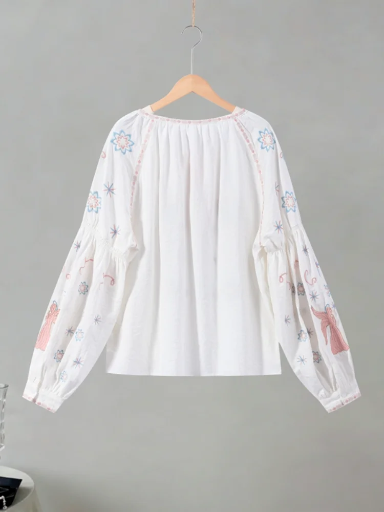 Lässiger Damen-Pullover mit Au – Embroidery Blouse Bewertung und Preis