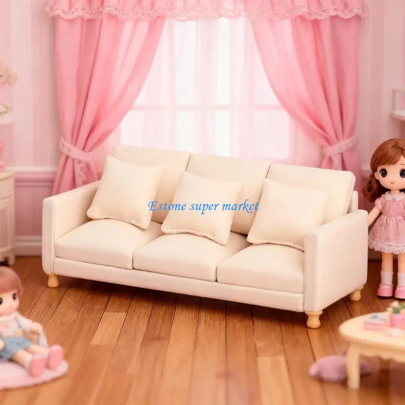 

090B миниатюрная модель дивана ручной работы, фигурка, реалистичный диван для 1/12, кукольный дом, украшение для гостиной, для