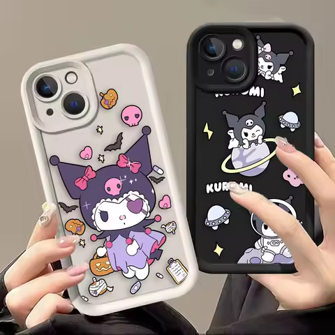Funny Cute Kuromi Cat Phone Case For OPPO A92S A16 A16K A9 A7X A15 RENO 6 5 3 Lite 4G FIND X5 X3 5G R17 R15 R11 R11S Case Shell