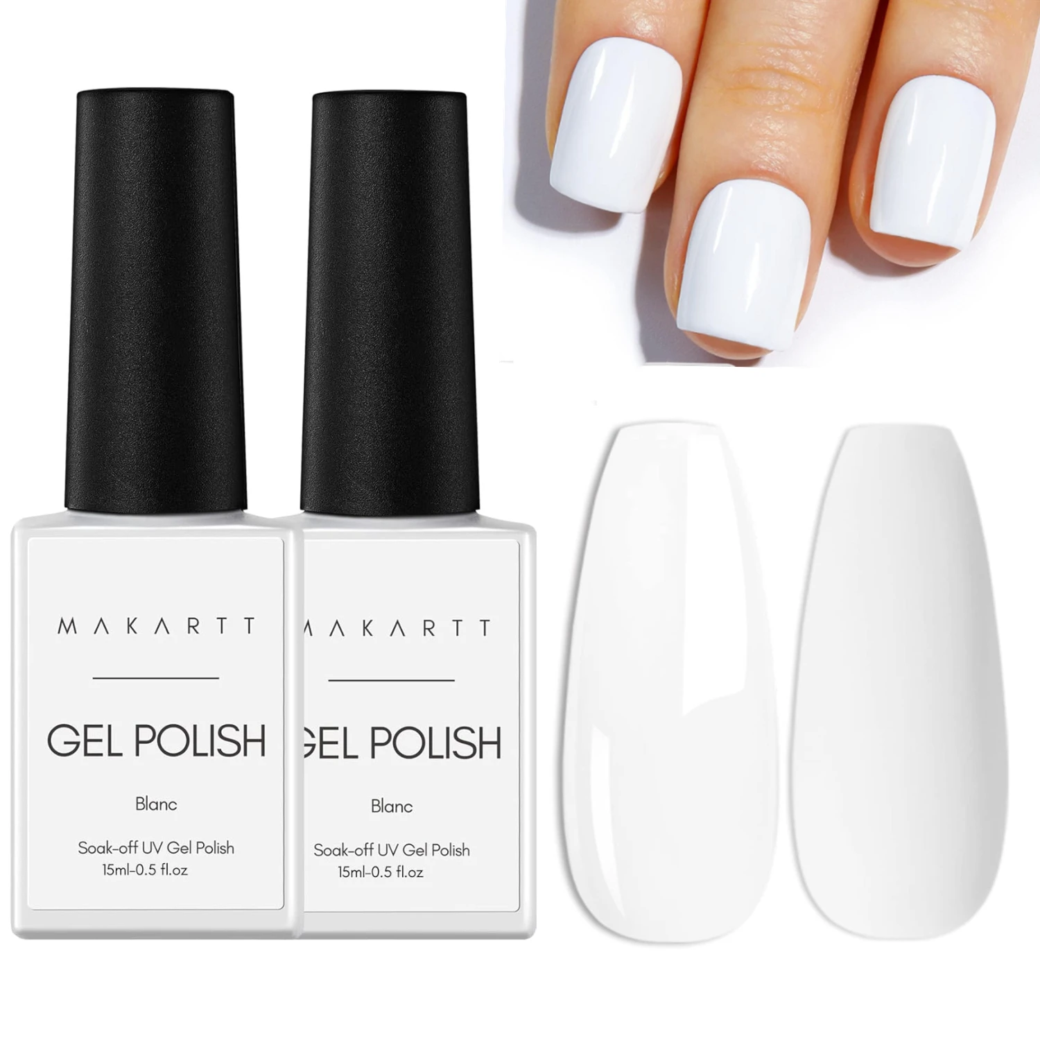 Makartt White Gel Nail Polish Soak Off Varnish UV Light Cure Gel Polish for French Tips Nail Art DIY Manicure w domu