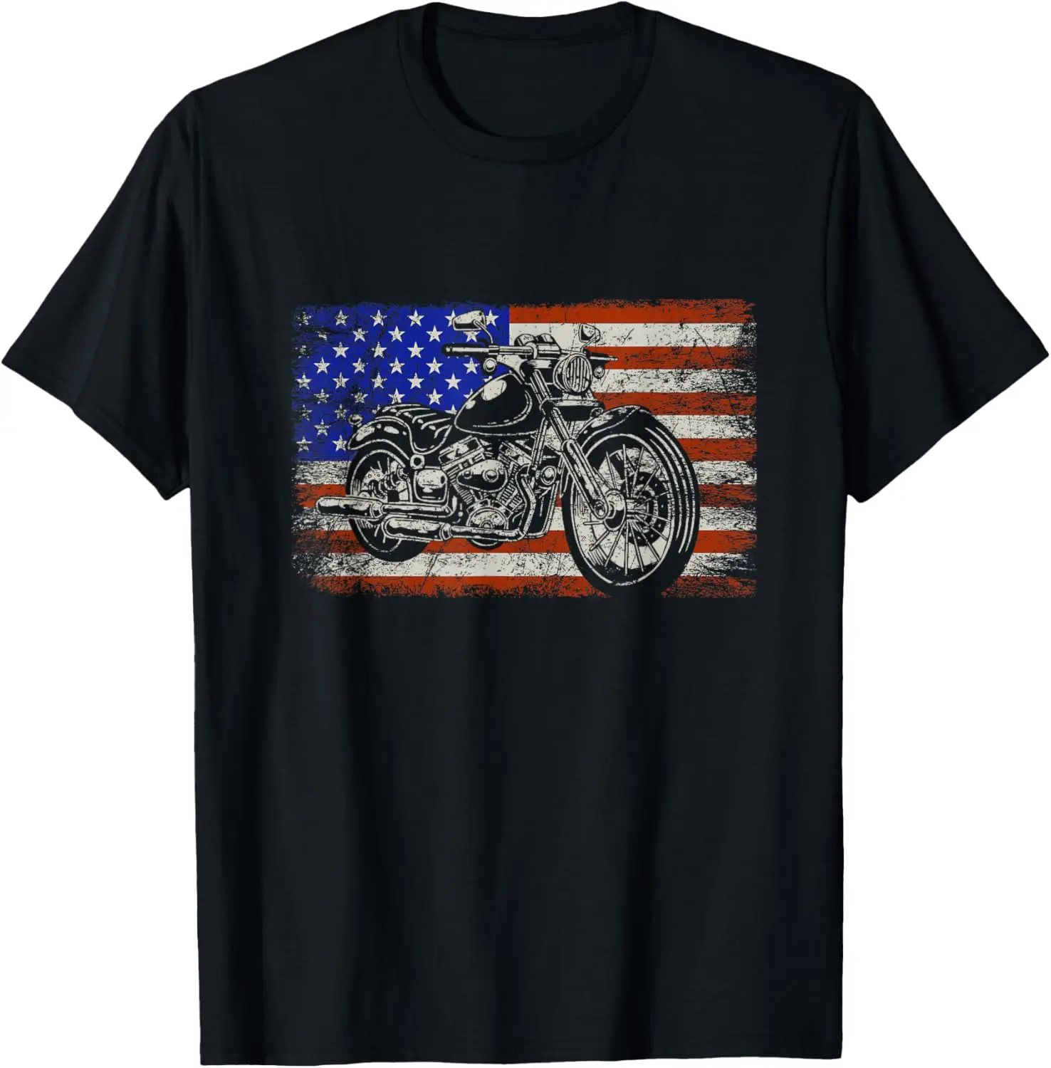 

USA Flag American Pride Motorcycle Riding Biking Gift Biker T-Shirt Motorcycle