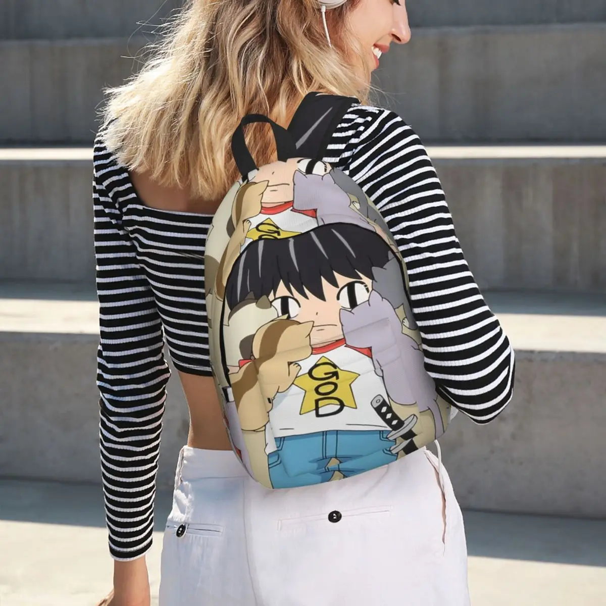 

Cute Anime Kotaro Lives Alone Student Backpack School Bag Hiking Travel Daypack for Boys Girls Bookbag Shoulder Bags