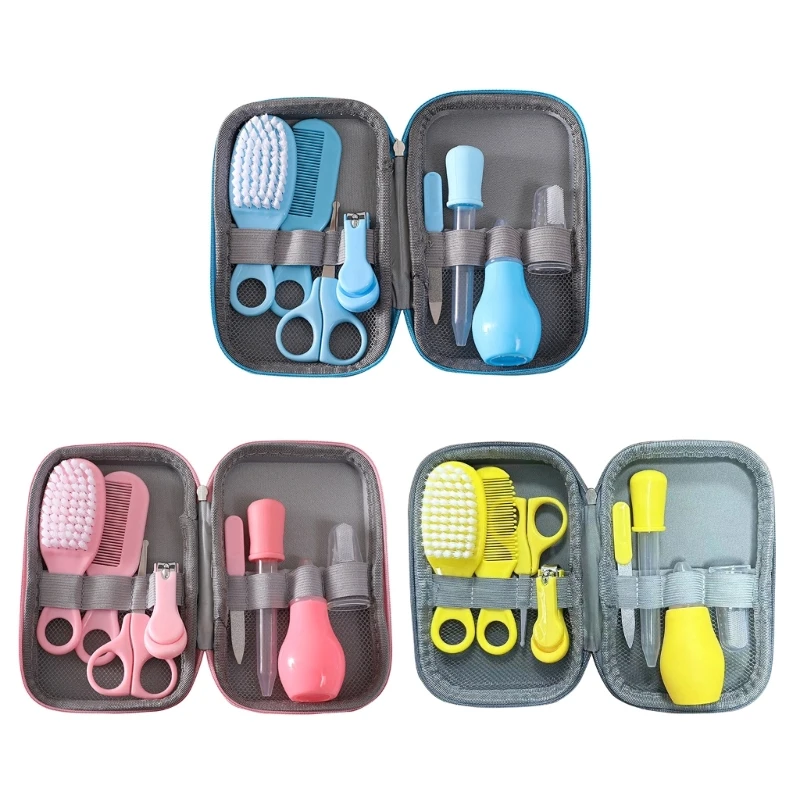 

8-in-1 Infant Grooming Set Baby Health Care Essential Tools Includes Brush Comb W3JF