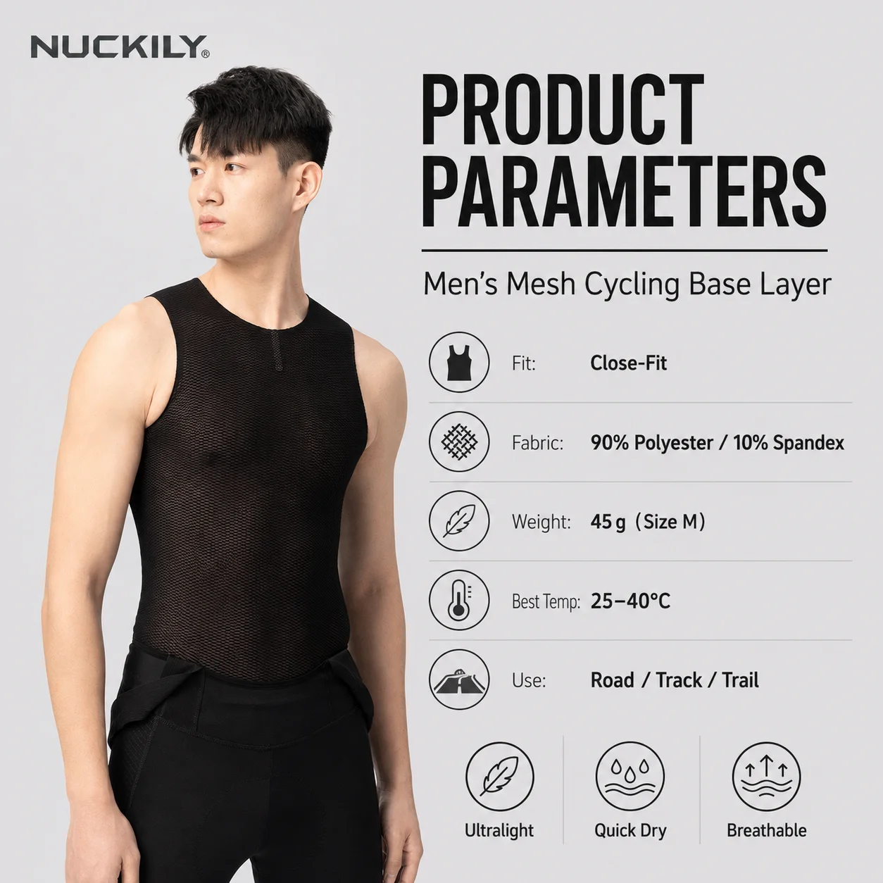 NUCKILY Sous-vêtement de cycli - Sleeveless Undershirt avis et prix