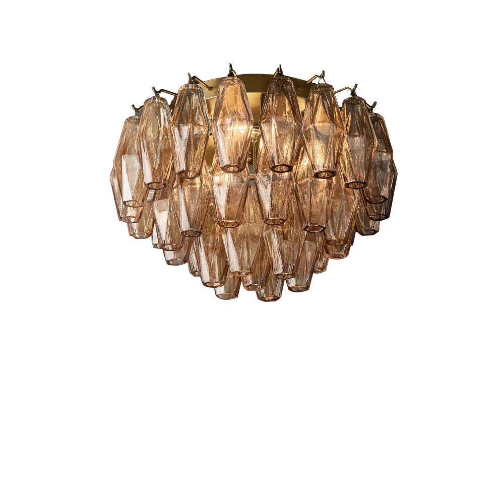 postmodern rhomboid glass pendant ceiling lights iluminacao do candelabro para quarto e sala de estar cobre e bronze decoracao do lar 2024 01