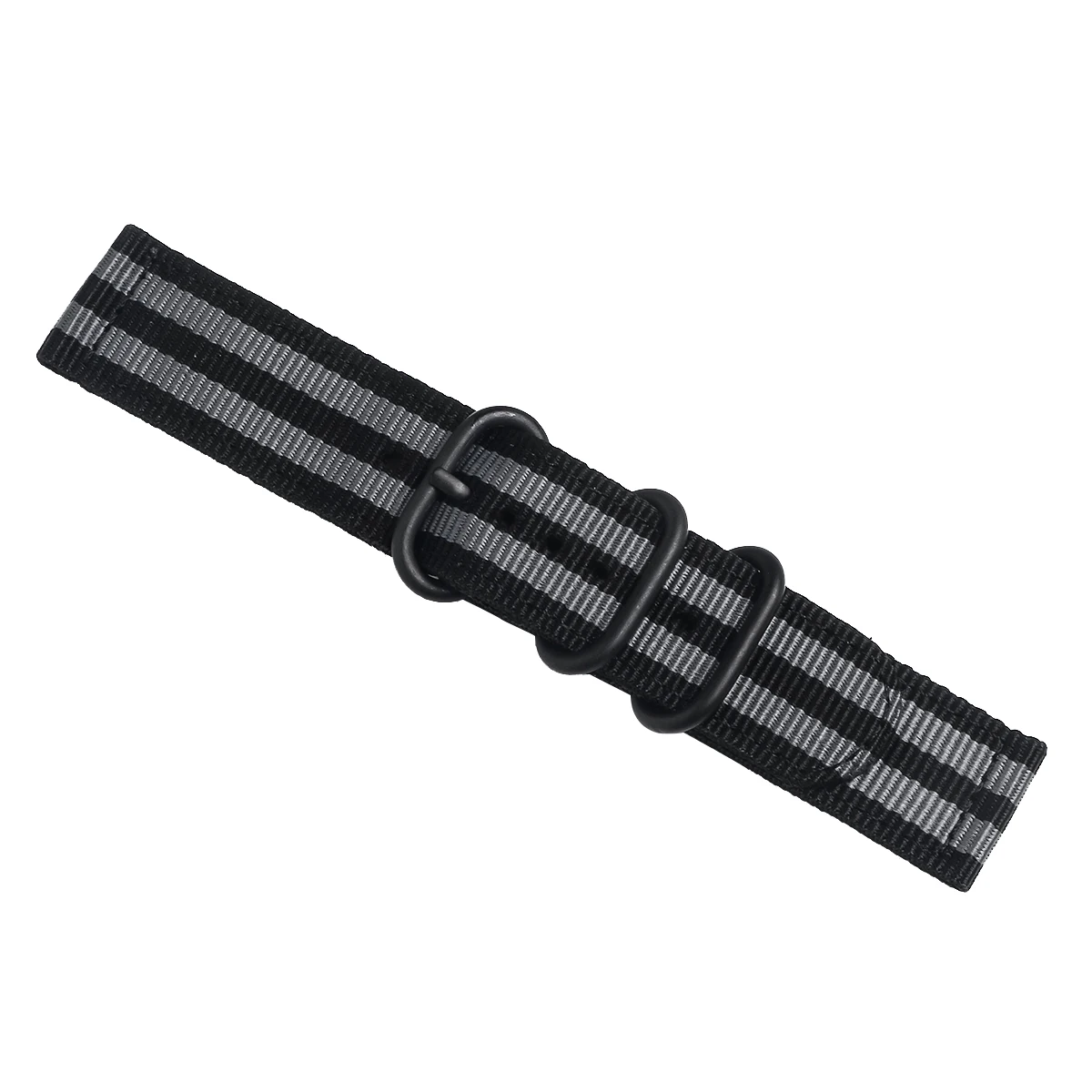 

20 Mm Nylon Strap Black Buckle Watch Wristband Fitness Straps 20mm Chic