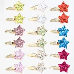 6/18pcs Sparkly Star Hair Clips Girls Snap BB Hair Clips Hairpins Glitter Star Shaped Barrettes Clips Children Kids Headwear