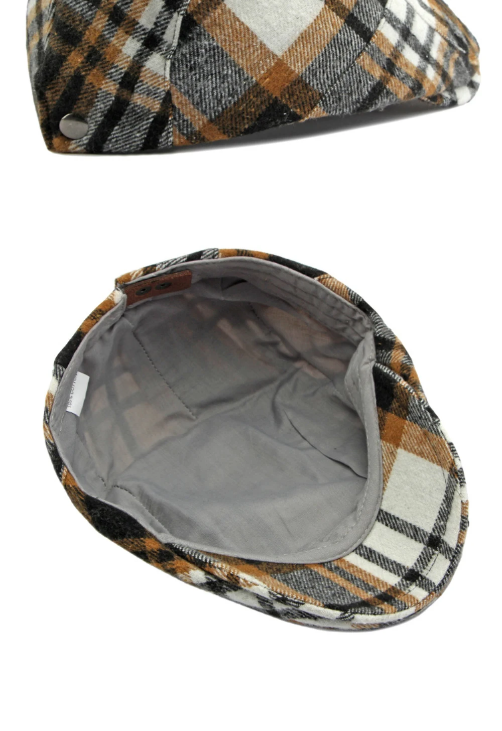 HT4219 Baskenmützen Herbst Winter Karierte Baskenmütze für Männer und Frauen Vintage Künstler Maler Wollmütze Männlich Weiblich Verstellbare Ivy Flachmützen – Detail 10