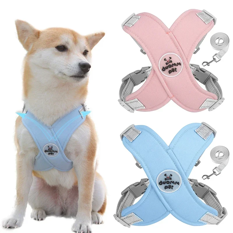 

Small Medium Dogs Outdoor Walking Chest Straps Cat Dog Harness Vest Chest Rope Set Reflective Adjustable Breathable Mesh