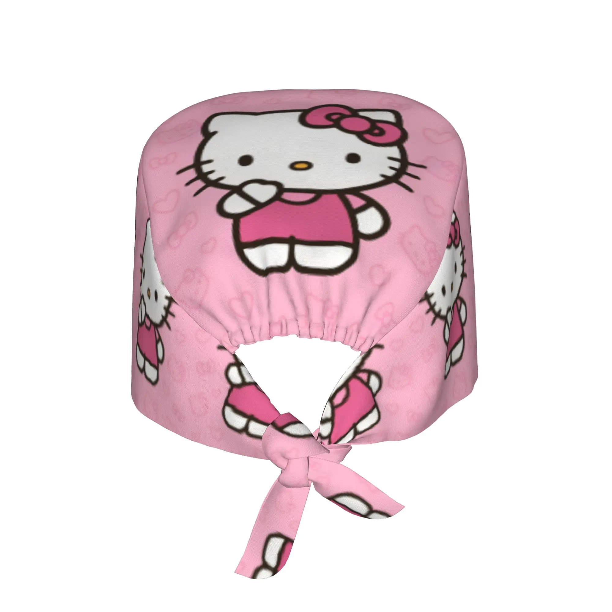 Custom Girls Kitten Working Cap Surgical Hats Women Men Kawaii Cartoon Anime Nursing Cap Lab Works Hat