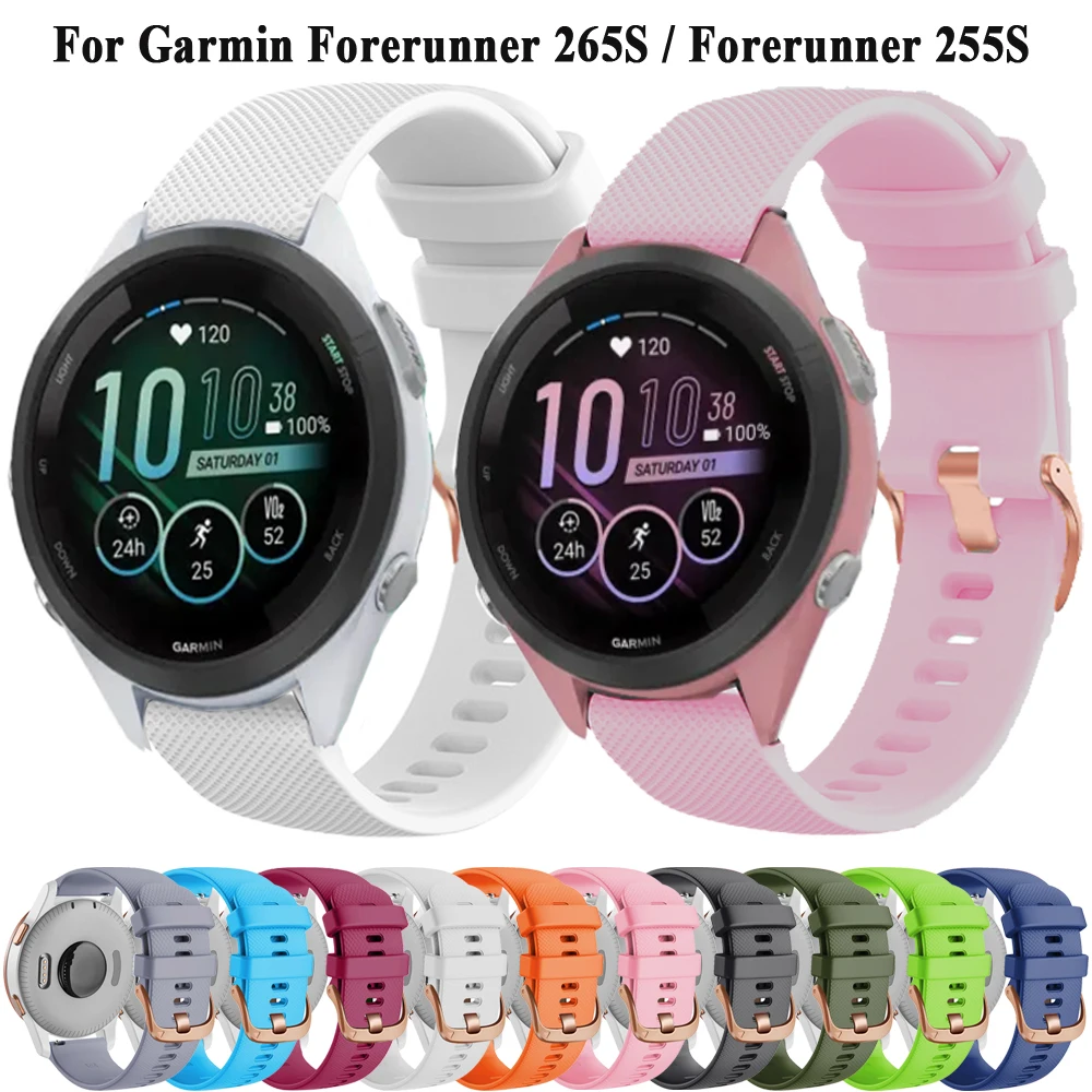

18mm Strap For Garmin Forerunner 255s/265s Replace Watchband Bracelet Silicone Band ​​​For Garmin Venu 2s/3s Watch Accessories