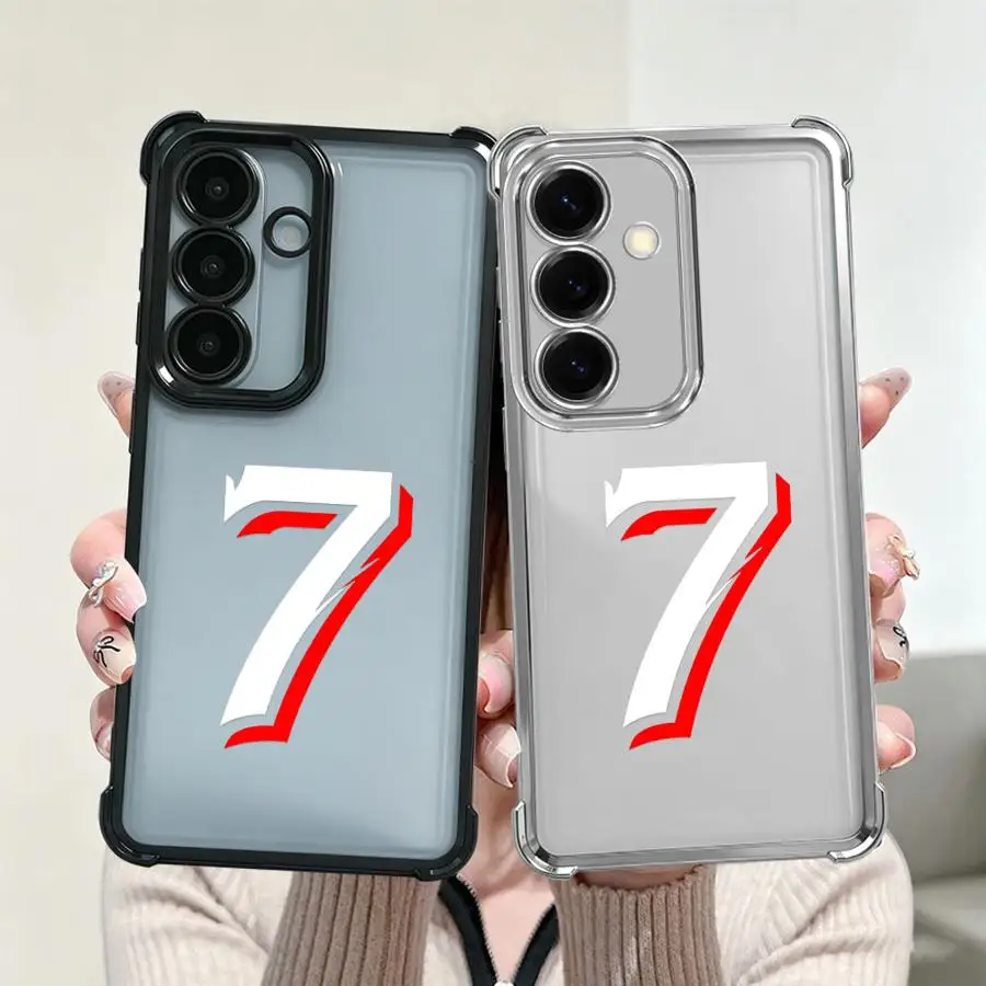 Red Number 7 Phone Cover Case for Samsung Galaxy A07 A53 A24 A52 A14 A04 A12 A03 A73 A13 A15 A05 A33 A50 A54 A34 A23 A51 A16 A06