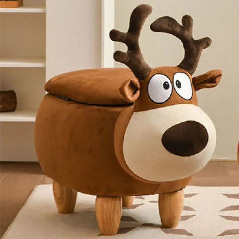 

Cute Christmas deer storage, small stool, household storage at the door of the shoe change stool