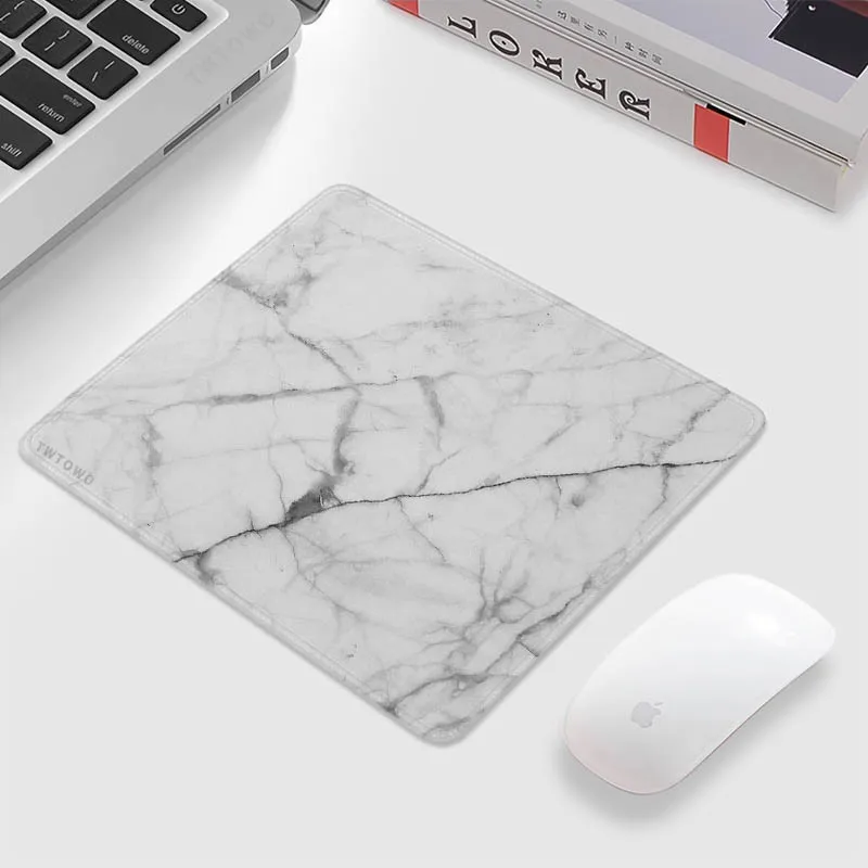 Mousepad New Computer Gaming Small size Mousepads Natural Rubber Anti slip Gamer White Fashion Marble Home Carpet Mouse Mat