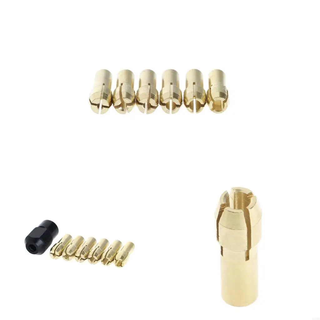 

Набор из 7 латунных цанг Dremel 1.0/1.6/2.0/2.4/3.0/3.2 + цанга Dremel M8*0.75, совместимые с роторными инструментами Dremel, аксессуары Dremel A25