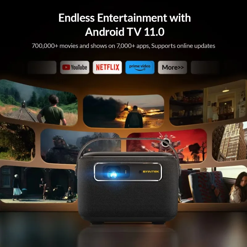 

Byintek R20Max 4K DLP With Auto-Focus 15600mAh Battery Free-Hand 3D Hologram Wifi For Home Or Office