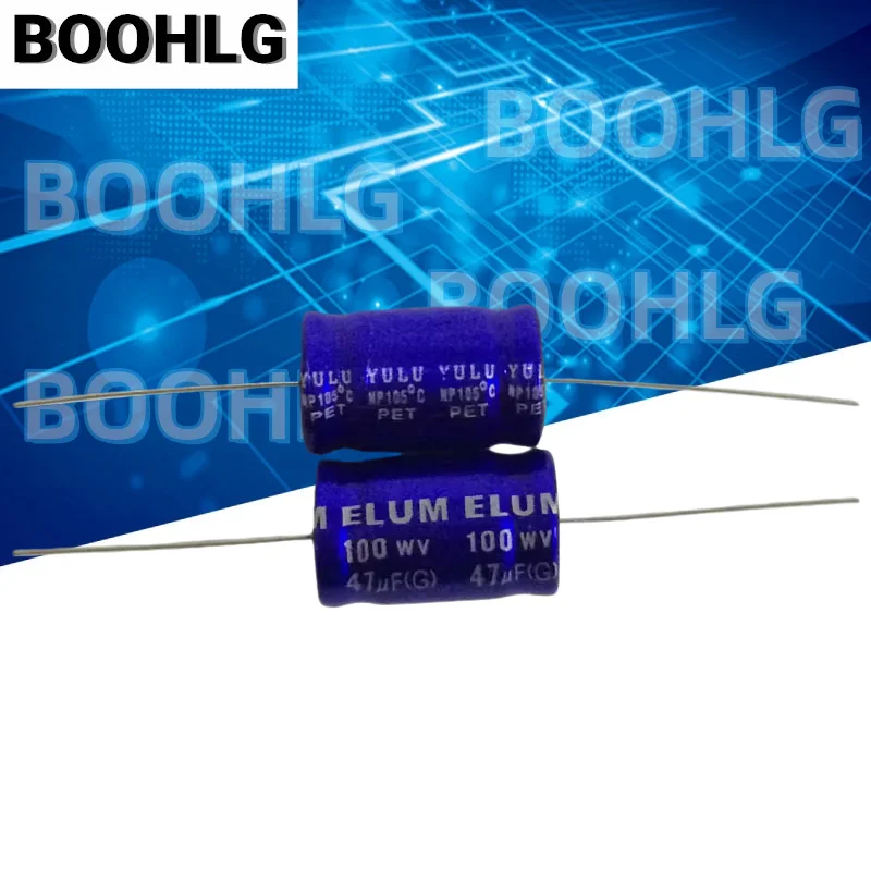 10PCS Horizontal Axial Non-Polar Electrolytic Capacitor 100V 47uF 13X20mm Audio Frequency Crossover