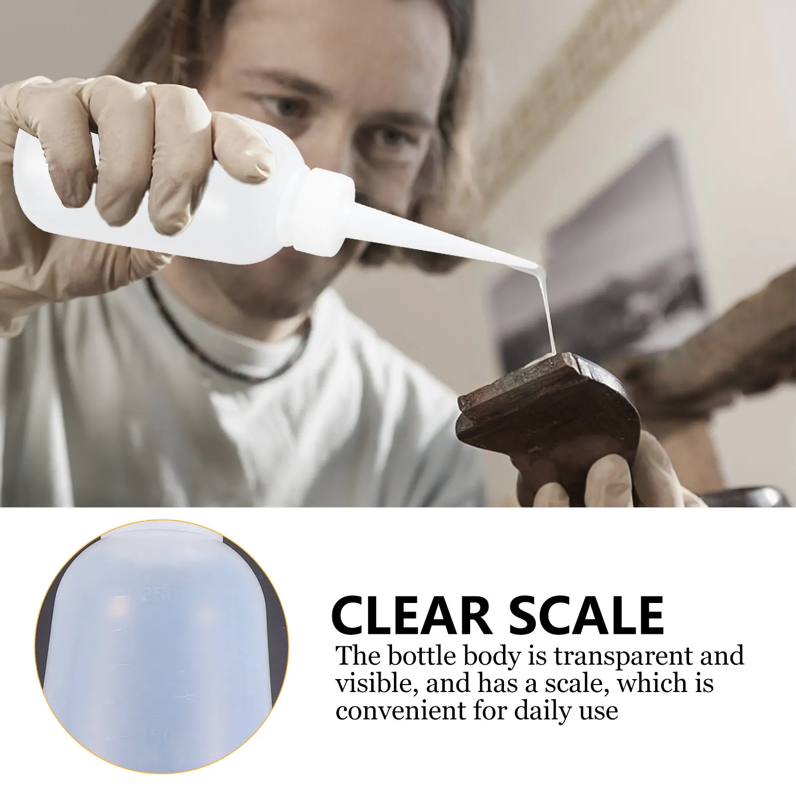 10Pcs 250Ml Clear Reusable Plastic Liquid Glue Squeeze Bottle Precision Applicator for Sand Art Paint Glue Adhesive Craft