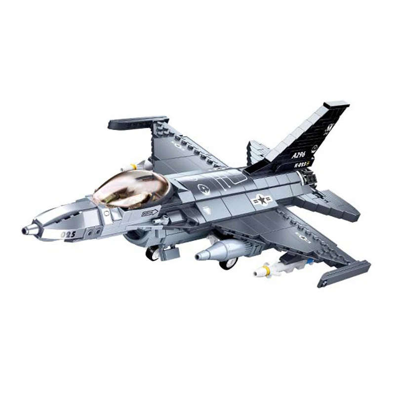 

Military US F-16C Falcon Fighter Block DIY 521Pcs Plane Building Brick Toy For Boy Children