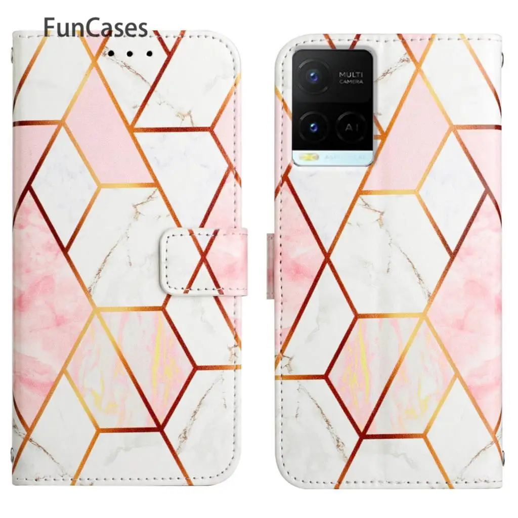 Silicone Covers Bag For estuche Vivo Y21 2021 Checkered Carcasa Rhinestone Case sFor Cute Vivo cover Y33S Y21S Flip Phone Pouch