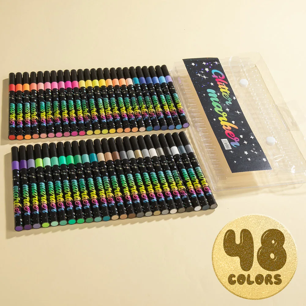 Glitter Brush Markers 6