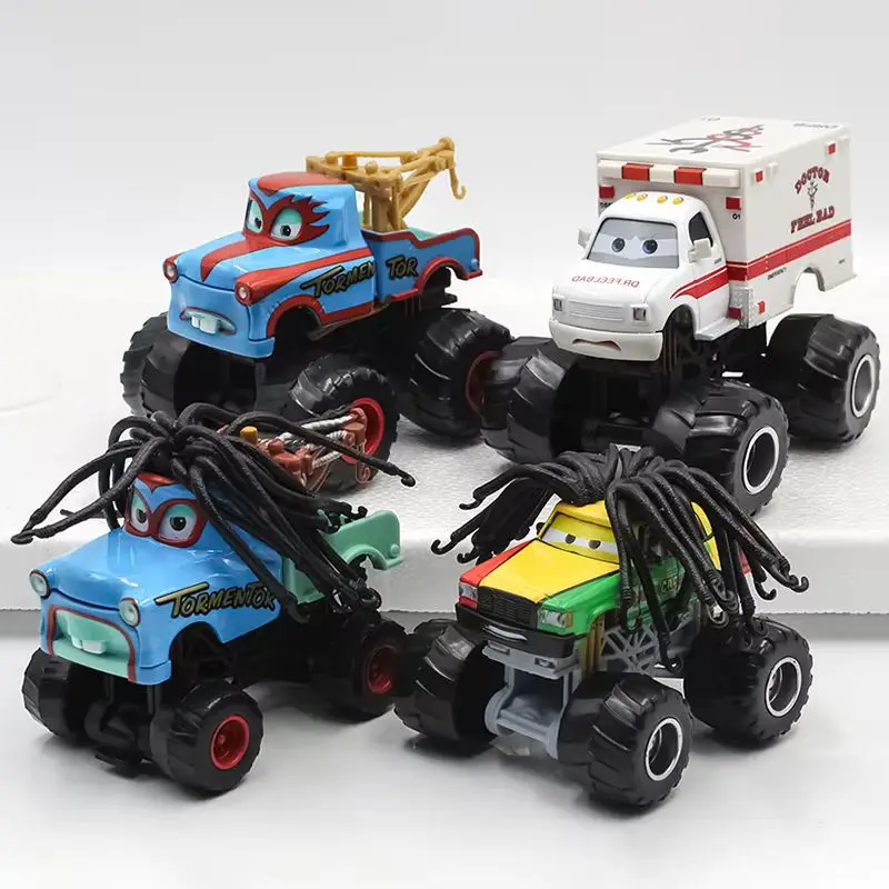 

Pixar Cars 2 3 Wrestler Mater And Lightning Mcqueen Racing Series, автомобиль из металлического сплава, игрушки для детей, коллекционный подарок на высоких ножках