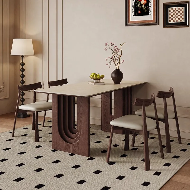 

Sedentary Coffee Solid Wood Slab Table Design Luxury Style Dining Rectangular Modern Simple Rock Retro Home Decor Furniture