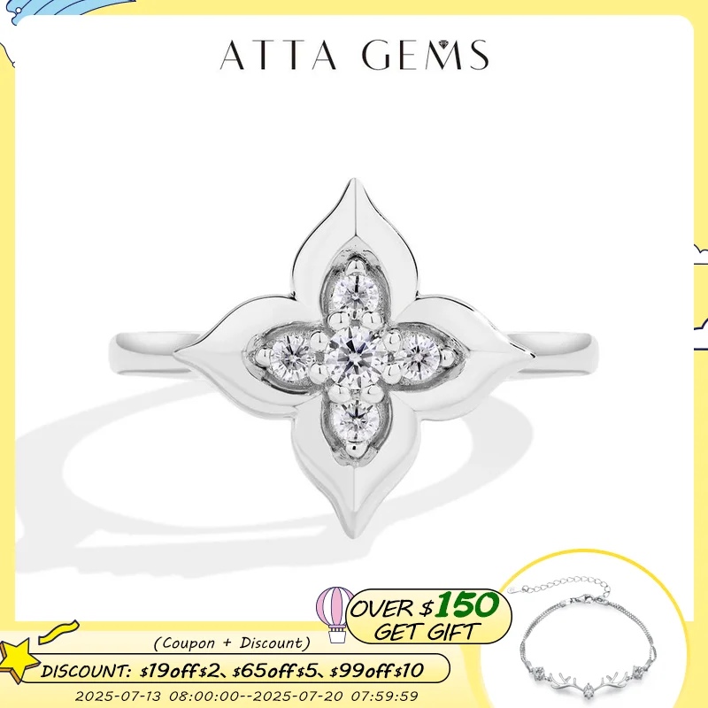 

ATTAGEMS Classic Full Moissanite Rings for Women D VVS1 Color S925 Sterling Silver Engagement Wedding Jewelry Gift High Quality