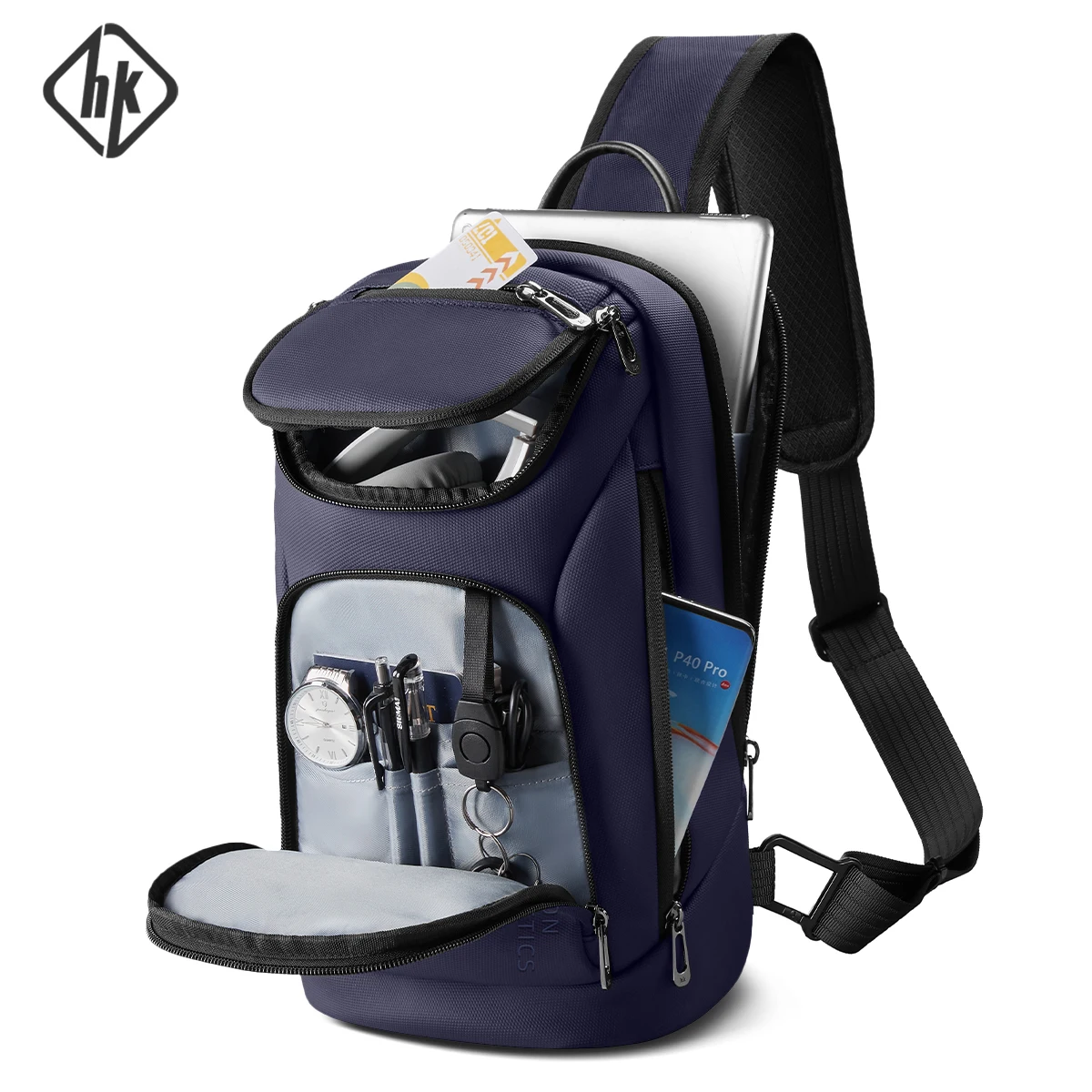 

HK Многофункциональная мужская сумка через плечо, водонепроницаемая сумка через плечо для мужчин, сумка на ремне для коротких поездок, повседневные поясные сумки на груди