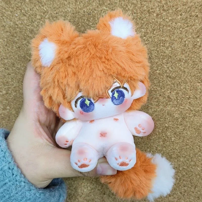 10cm Tartaglia Plush Doll Genshin Impact Game Cosplay Animal Ear Tail Body Dango Pendant Keychain Dolls Toy for Kids Xmas Gift