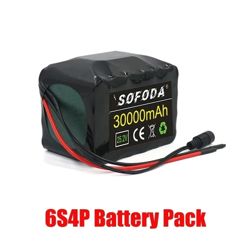 6S4P 25.2V 30Ah Battery pack 250w 350W 25.2V 30000mAh lithium ion battery